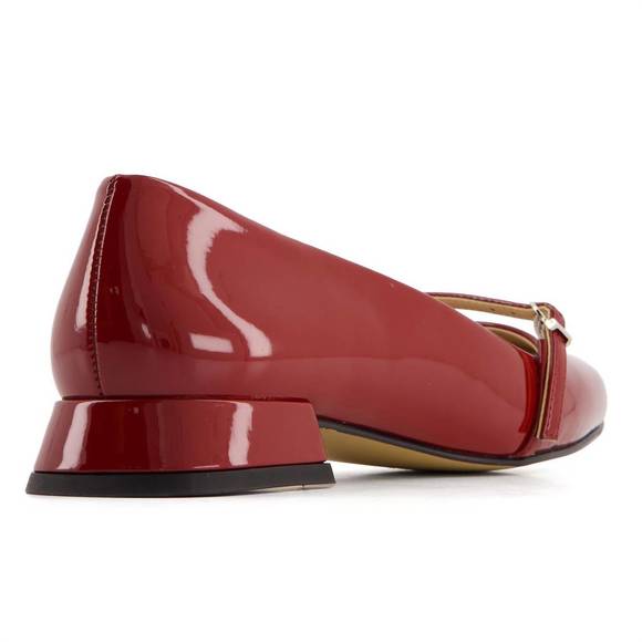 NEW ANDREA women's low heel mary janes shoes in red - Picture 4 of 5
